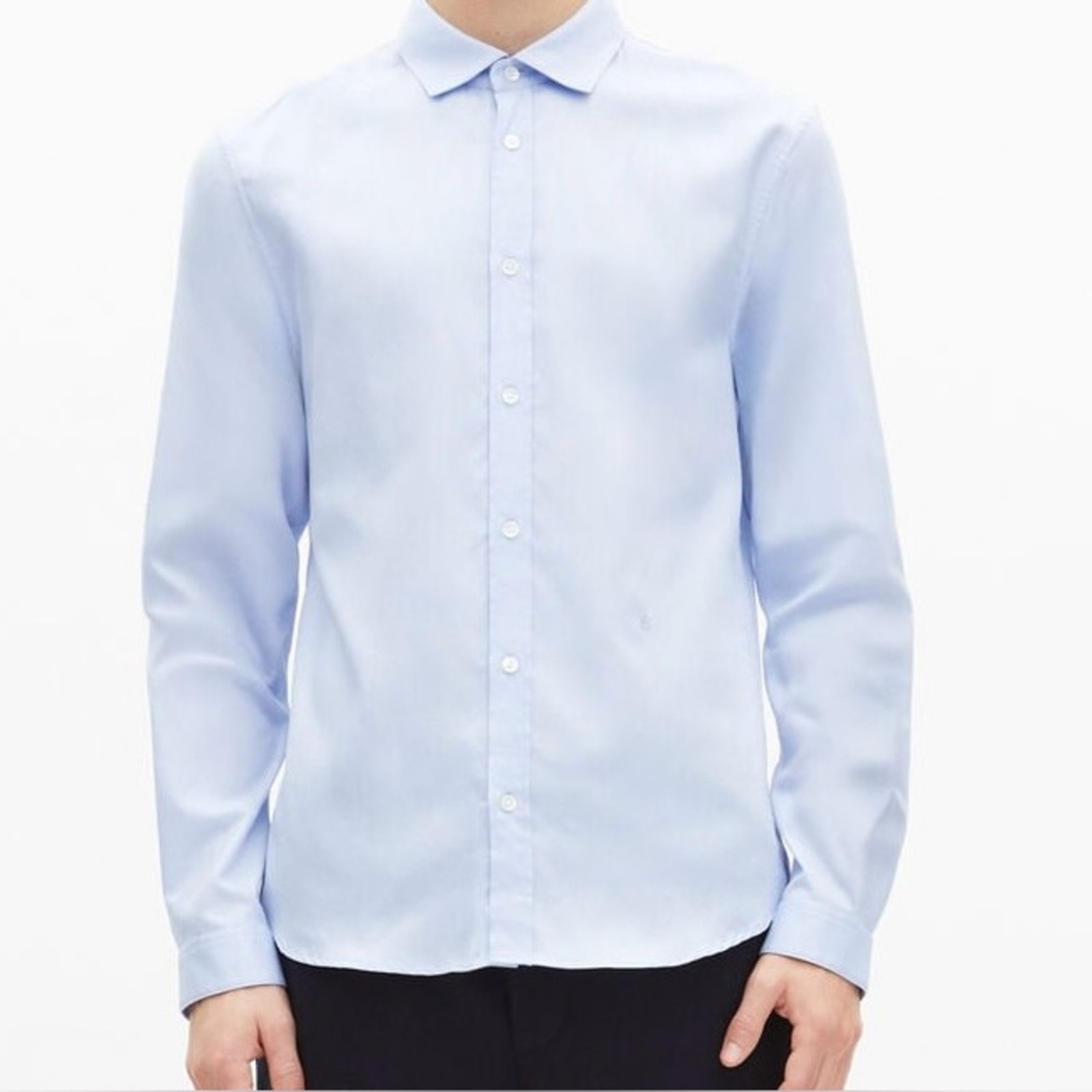 The Kooples Paris Fitted Smart Twill Dress Shirt Men’s Large Blue New W/ Tags